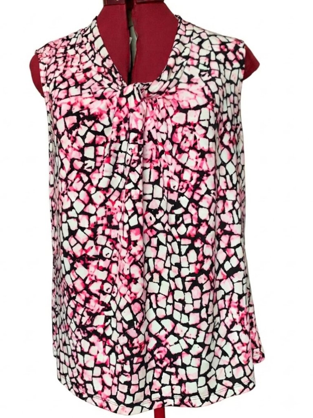 Karl Lagerfeld Paris - Abstract Mosaic Twist-Front Shell – Size Large